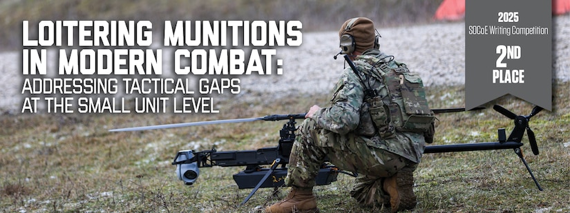 A U.S. Soldier assigned to 3rd Brigade, 10th Mountain Division prepares the Anduril Ghost-X Medium-Range Reconnaissance (MRR) drone for flight during exercise Combined Resolve 25-1 at the Joint Multinational Readiness Center. (U.S. Army photo by Sgt. Chandler Coats)