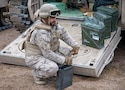 Soldiers with the Royal Saudi Land Forces (RSLF) prepare ammunition for tank gunnery prior to live-fire exercises at the National Training Center during Rotation 26-02 at Fort Irwin, Calif., Nov. 13, 2025. Partnering with U.S. Army Central and 3rd Security Forces Assistance Brigade, the RSLF integrate with 2nd Brigade, 1st Cavalry Division, to improve interoperability and operational effectiveness in a tough, realistic environment. (U.S. Army photo by Staff Sgt. Devon Jones)