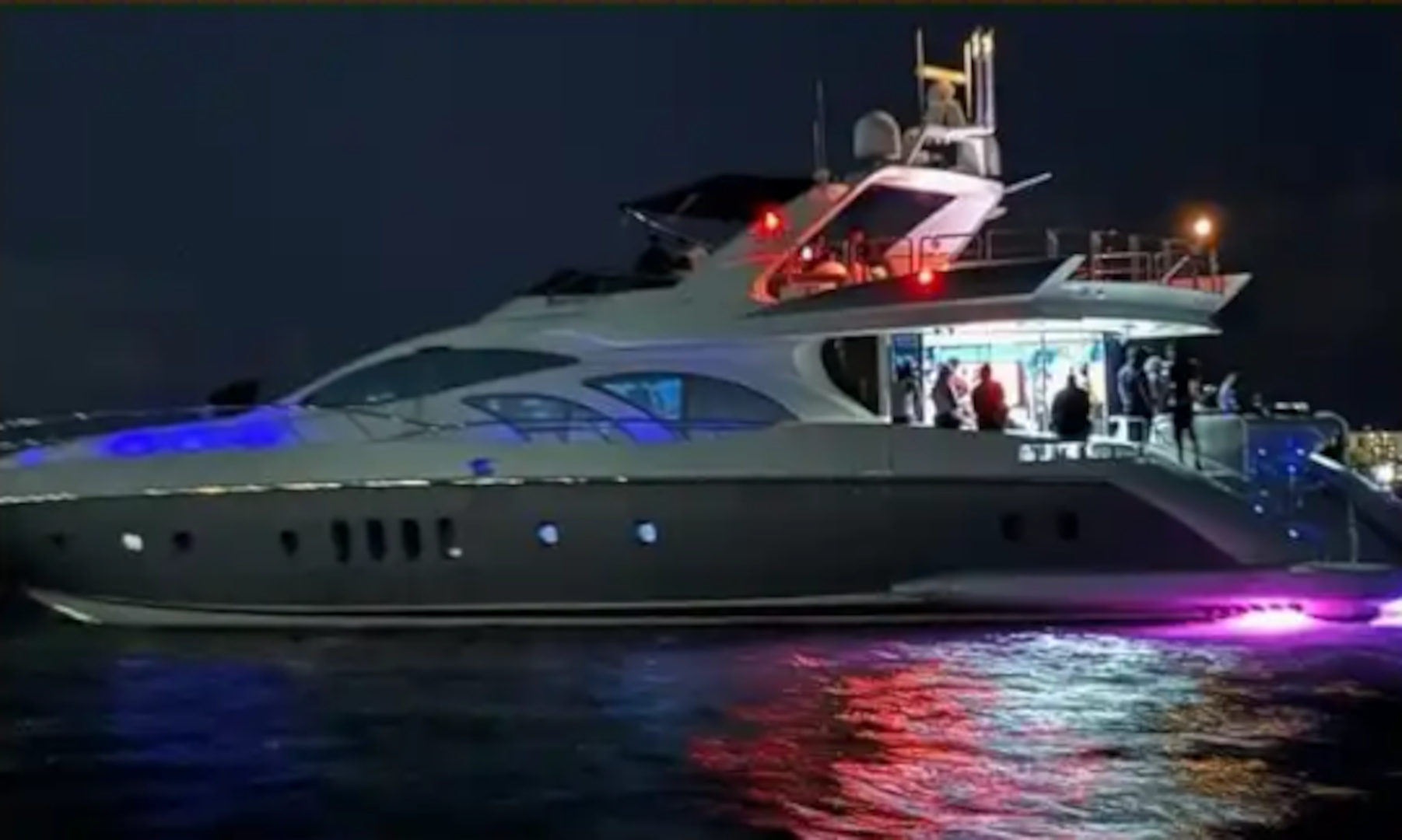U.S. Coast Guard law enforcement officers conduct a boarding of the 98-foot motor yacht, The Round, near North Bay Village, Florida, Nov. 16, 2025. The vessel was found to be operating as an illegal small passenger vessel, violating an active Captain of the Port order. (U.S. Coast Guard courtesy photo)