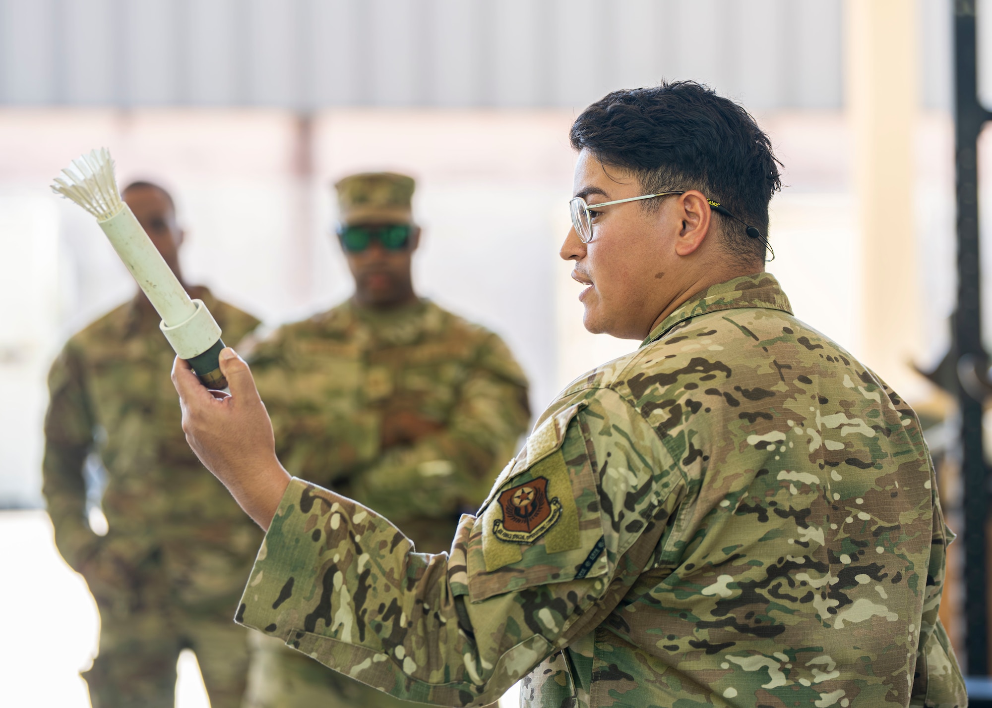Airman assigned to the 1st Special Operations Wing instructs Airmen during Mission Ready Airmen Training.
