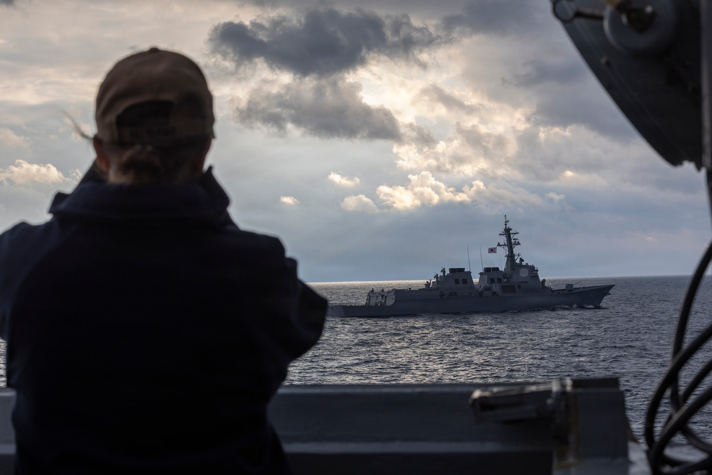 The Republic of Korea (ROK) Sejong the Great-class guided-missile destroyer ROKS Seoae Ryu Seong-ryong (DDG 993) travels alongside Arleigh Burke-class guided-missile destroyer USS Dewey (DDG 105) during the Maritime Counter Special Operations Exercise (MCSOFEX) with the ROK Navy Nov. 18, 2025.