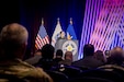 Maj. Gen. Lori Robinson, commanding general of U.S. Army Aviation and Missile Command, speaks during the 2025 AAAA Cribbins Futures Forum in Huntsville, Ala., Nov. 17, 2025.