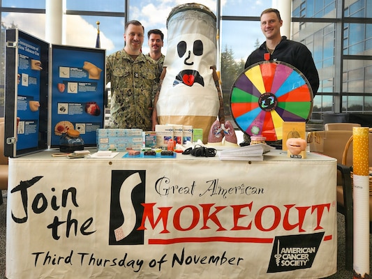 NHB’s Health Promotion and Wellness Center, in conjunction with Mental Health Directorate’s Tobacco Cessation counselors, used the American Cancer Society Great American Smoke Out – held on the third Thursday of November - as a designated date to focus on the perils of puffing, the danger of dipping, and hazards to health from toxic vape vapors.