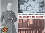 FALLS CHURCH, Va. (Nov. 14, 2025) A photo collage depicts a portrait of Surgeon William S. W. Ruschenberger who developed the Manual off the Medical Department (MANMED), the former building headquarters for the U.S. Navy Bureau of Medicine and Surgery (BUMED), and MANMED back issues. For over 180 years the MANMED has been a vital part of Navy Medicine—a constantly revised document ensuring the operational readiness, administrative accountability, and professional standards of the entire Navy Medicine Enterprise. This photo illustration was created by combining multiple images overlaid with text and logo. (U.S. Navy photo illustration by Andre B. Sobocinski)
