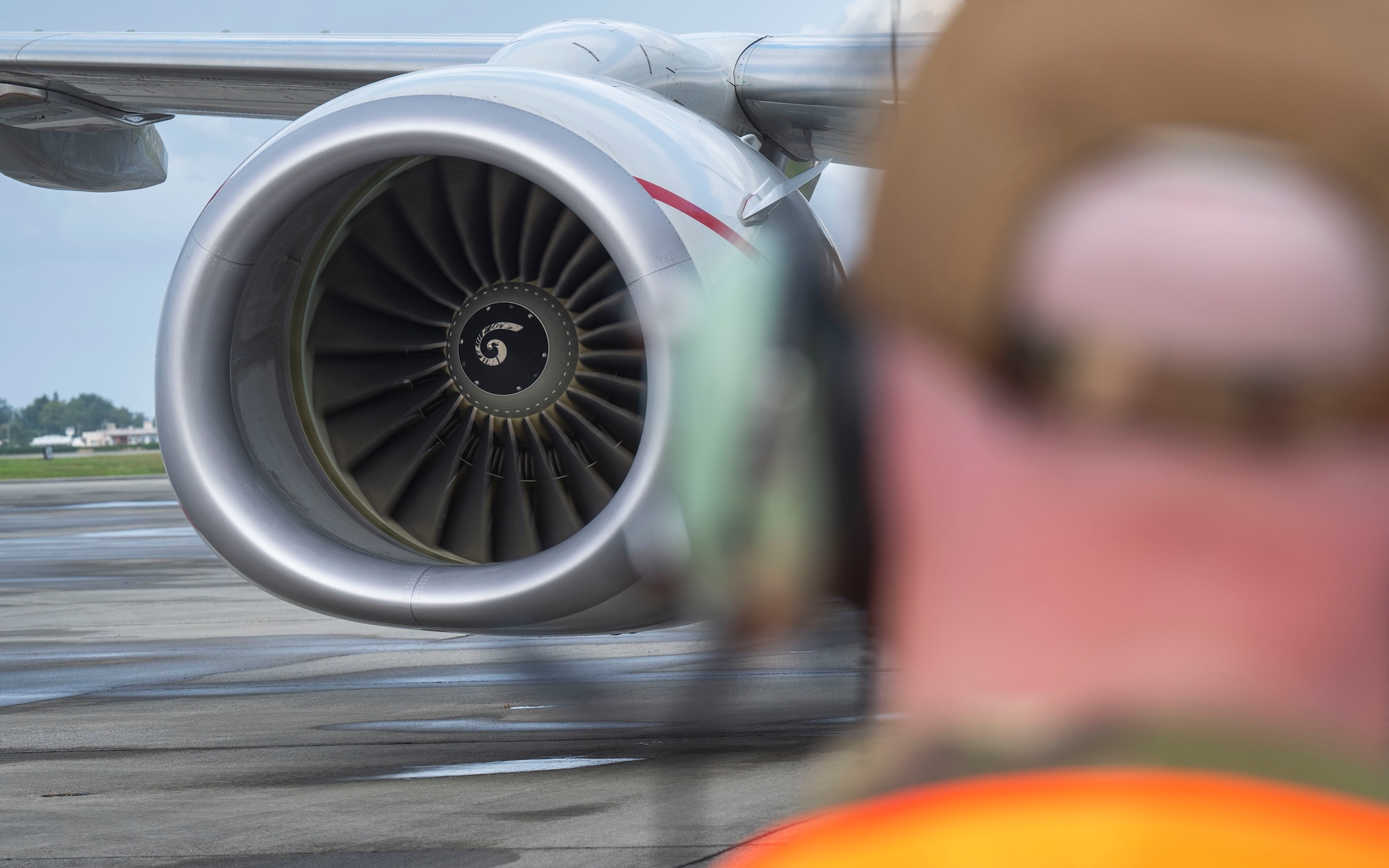Royal New Zealand Air Force Sgt. Scott Legg, No. 5 Squadron aircraft technician, monitors the engine startup of a RNZAF P-8A Poseidon at Kadena Air Base, Japan, Nov. 14, 2025.