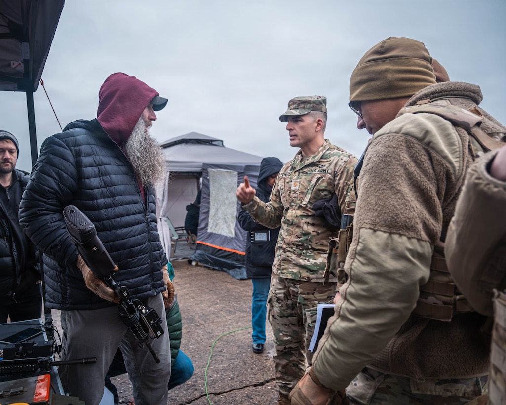 U.S. Army air defenders test portable sensors and shooters designed for EFDL during Project Flytrap