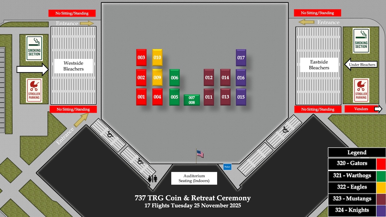 Flights 001-017 BMT Coin & Retreat Ceremony Line Up Graphic