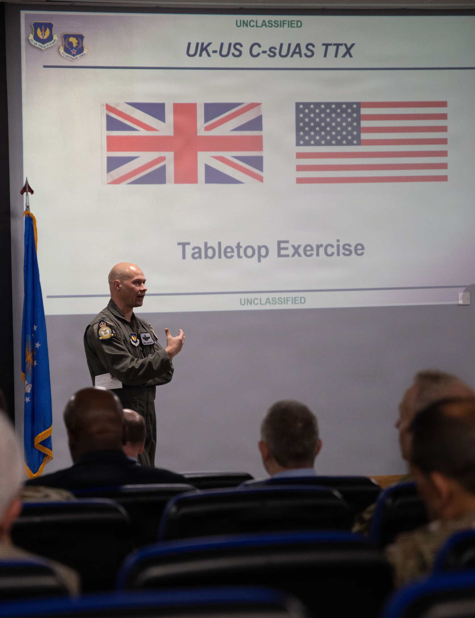 Wing deputy commander gives opening remarks at TTX
