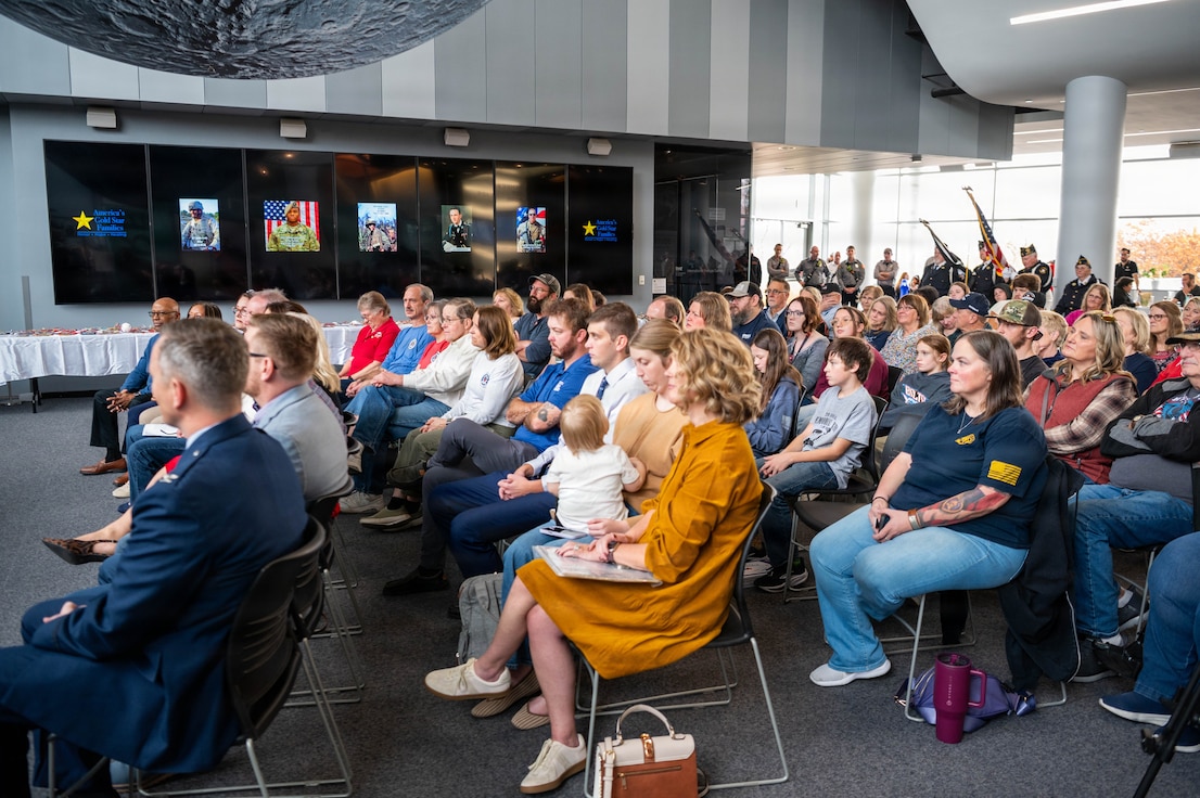 Gold Star Family Tree of Honor lighting ceremony in Peoria, Illinois, Nov. 15, 2025.