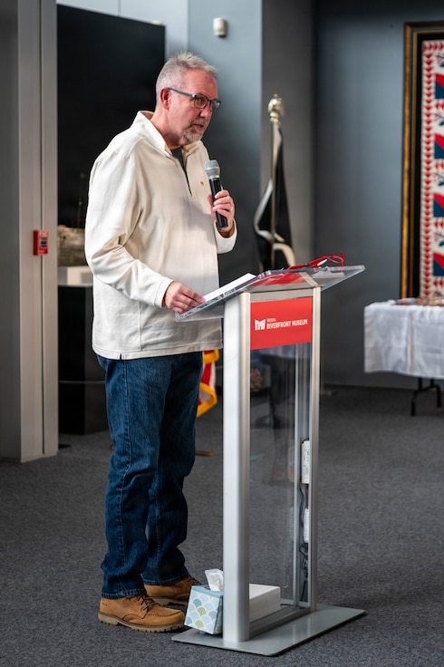 Gold Star Family Tree of Honor lighting ceremony in Peoria, Illinois, Nov. 15, 2025.