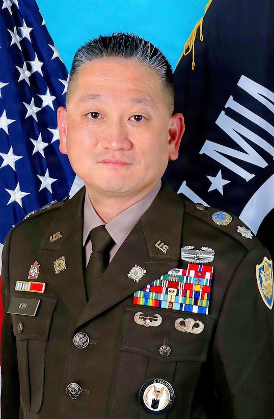 U.S. Army Lt. Col Jason Kim, commander of Defense POW/MIA Accounting Agency Vietnam Detachment 2, poses for an official photo in Hanoi, Vietnam, July 28, 2025.