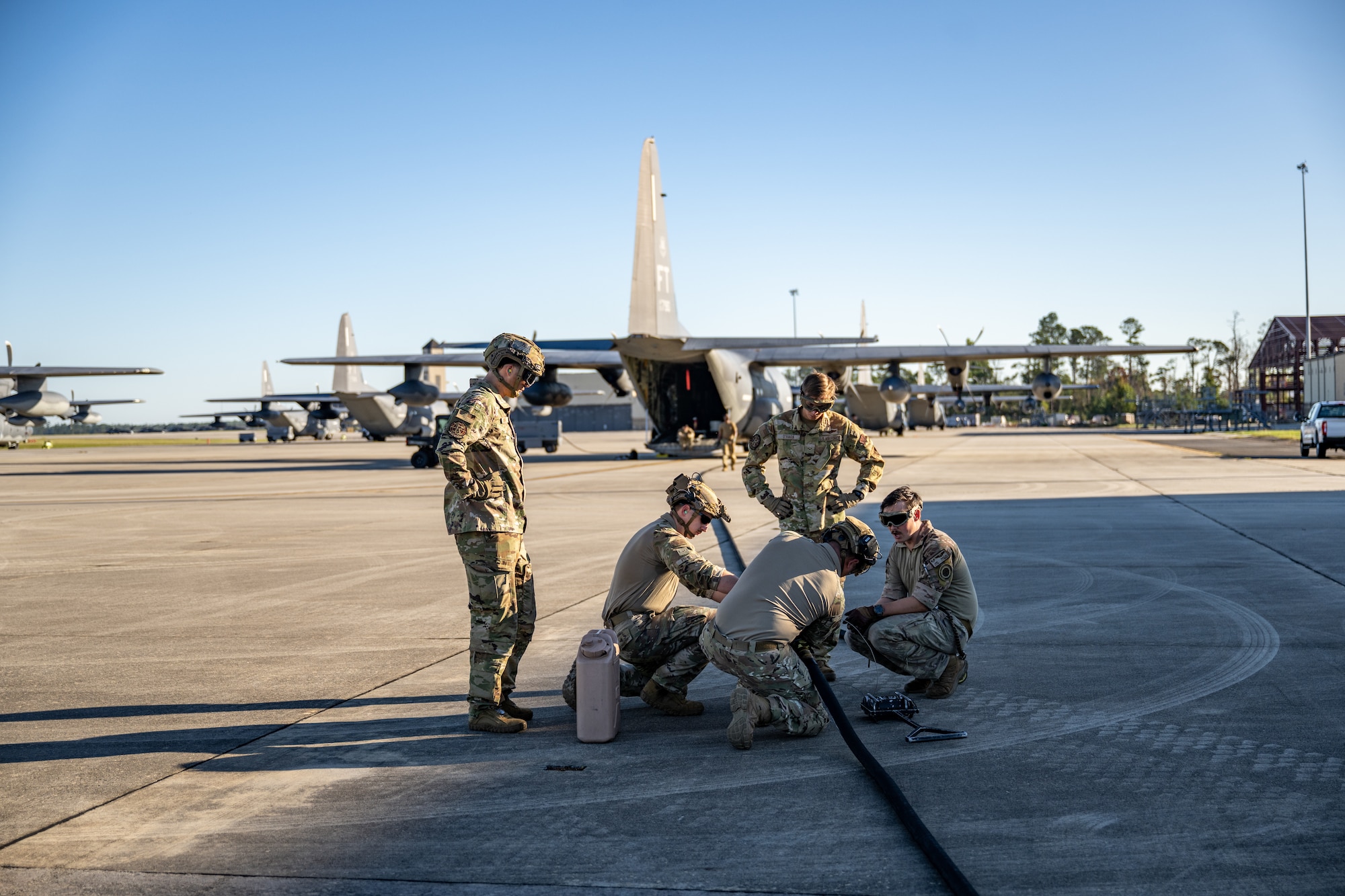 Airmen from the 71st Rescue Squadron and 23d Logistics Readiness Squadron honed their rapid refueling capabilities during Forward Area Refueling Point (FARP) training.