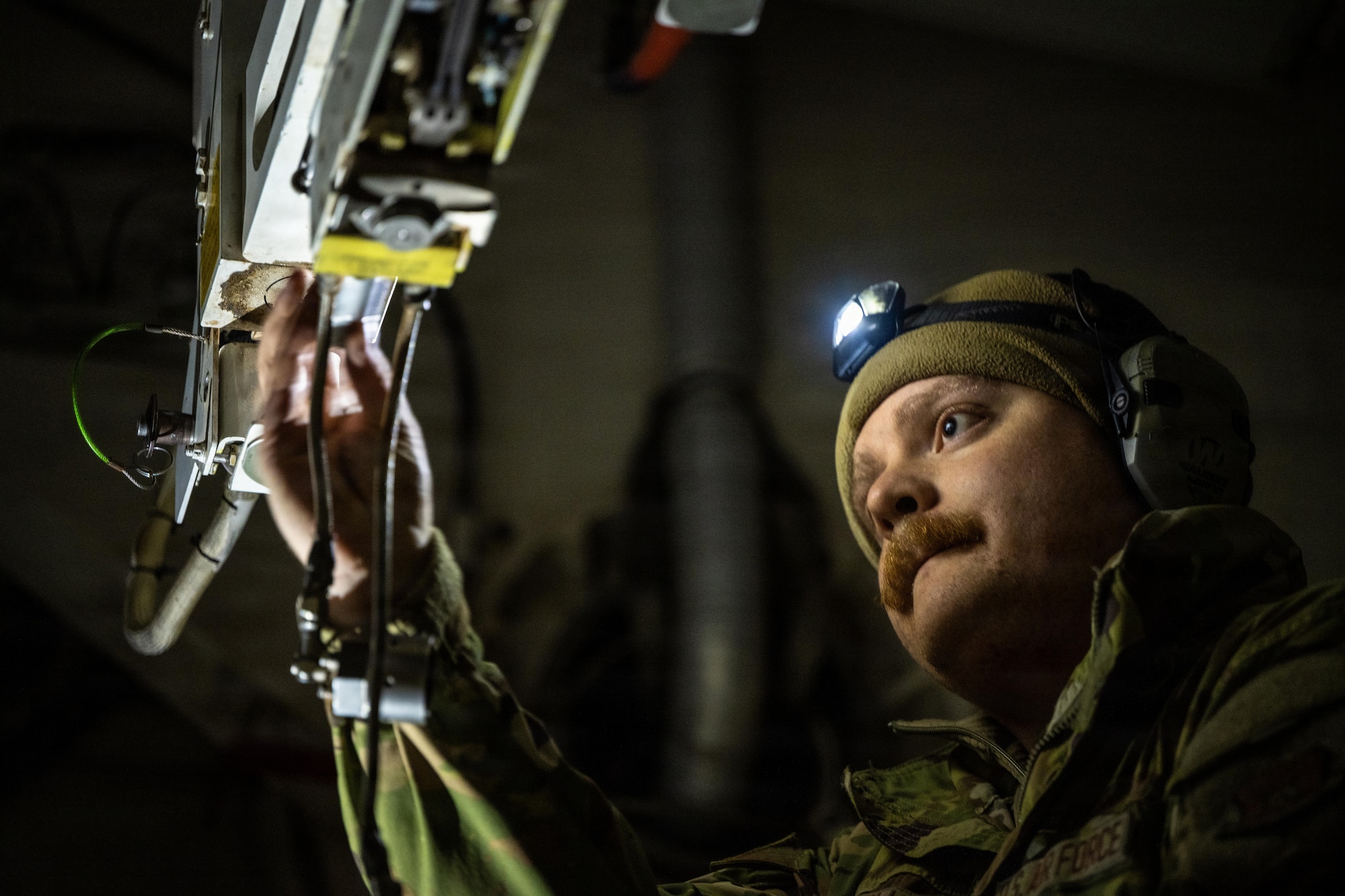 Weapons sit on the flightline before being loaded onto a B-1B Lancer