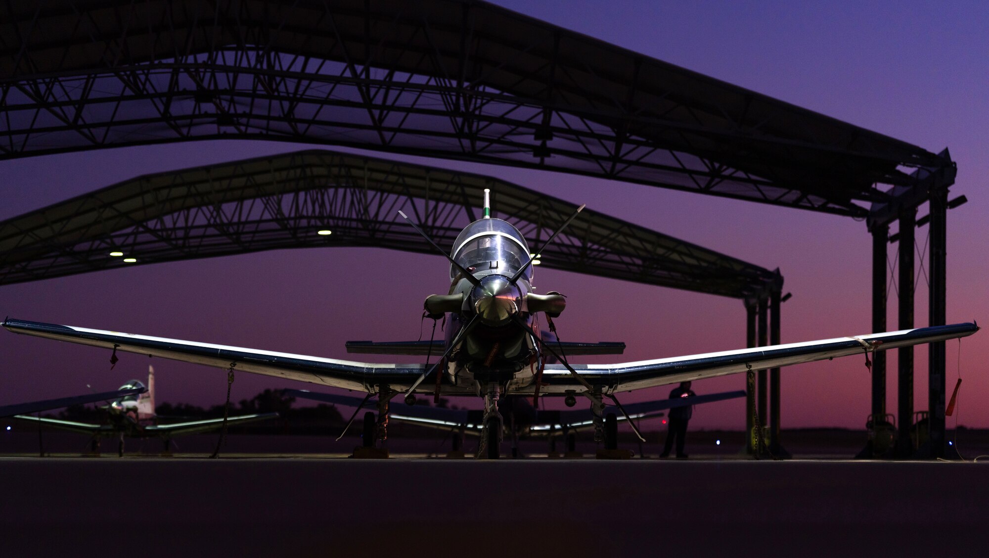 T-6 at night