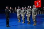 Army Chief of Staff Gen. Randy A. George administers the Oath of Office to four new U.S. Army Lt. Cols. during a Detachment 201: The Army’s Executive Innovation Corps (EIC) commissioning ceremony in Conmy Hall, Joint Base Myer-Henderson Hall, Virginia, June 13, 2025. The Army’s EIC is an initiative that places top tech executives into uniformed service within the Army Reserve. (Photo Credit: U.S. Army photo by Leroy Council)