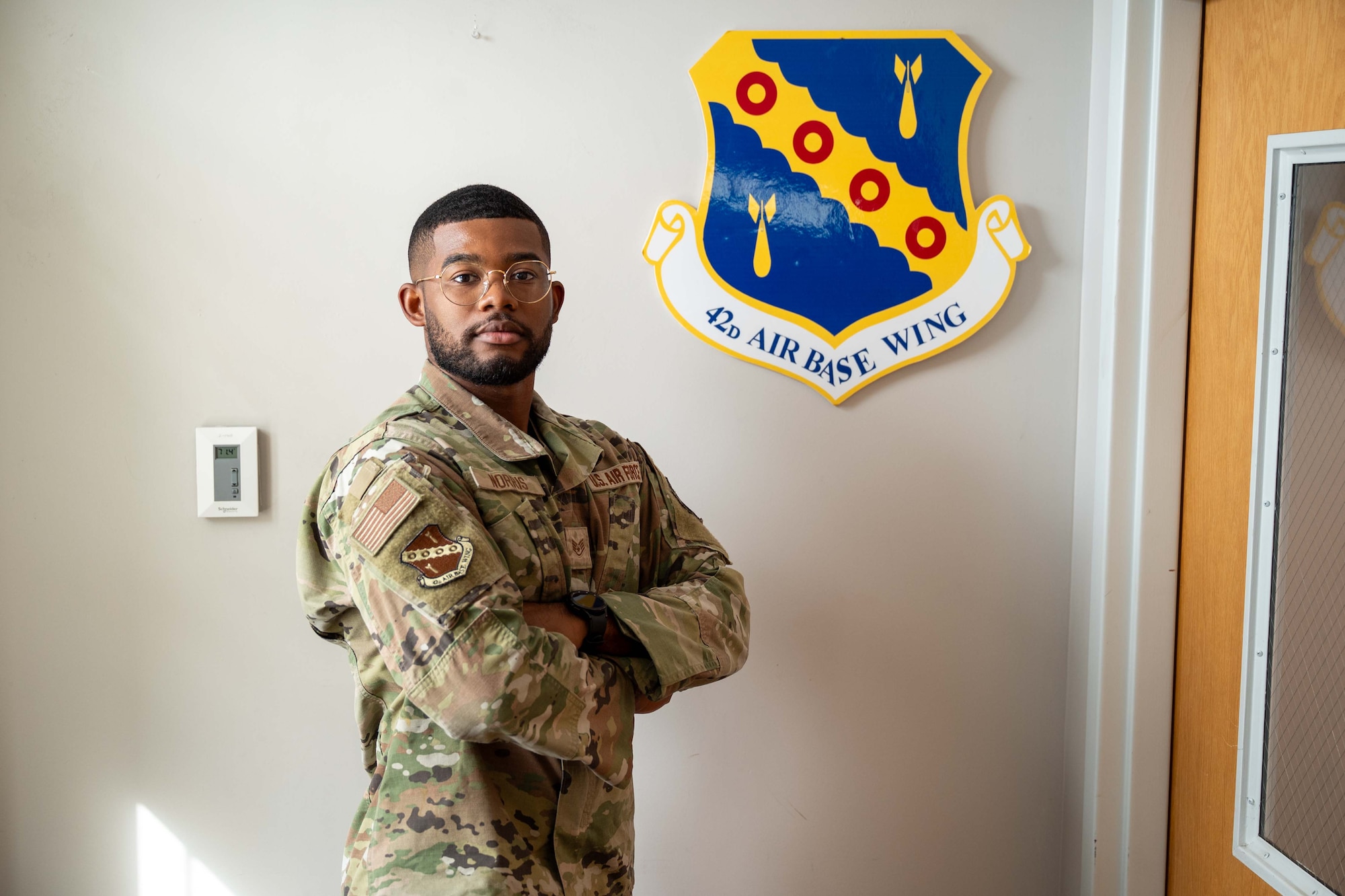 U.S. Air Force Staff Sgt. John Norris, an occupational safety technician with the 42d Air Base Wing Safety Office, poses for a photo at Maxwell Air Force Base, Oct. 9, 2025.