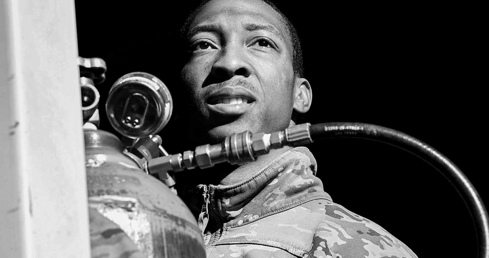 Airman 1st Class Nykus Borders, 91st Missile Maintenance Squadron missile maintainer, performs maintenance operations during Operation Bully Stick near Minot Air Force Base, North Dakota, Oct. 23, 2025. Operation Bully Stick requires missileers to complete a weeks worth of tasks in under 16 hours. (U.S. Air Force photo by Airman 1st Class Vincent Padilla)