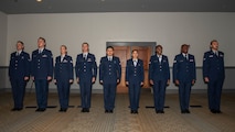 A photo of Airmen reciting the Honor Guard Creed.