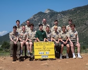 Photo of Michael J. Hughes along with his son and their Philmont trek crew 620-9c