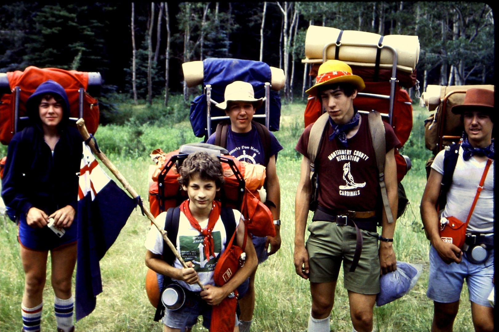 Michael J. Hughes (second to left-back row) during his Philmont trek as a scout in 1980.