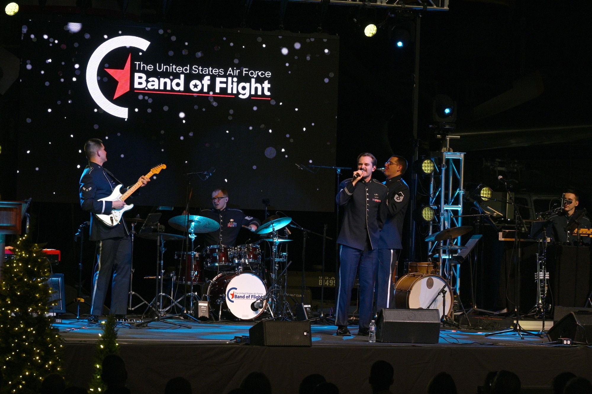 The U.S. Air Force Band of Flight preforms a holiday concert at the National Museum of the U.S. Air Force.
