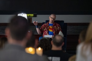 Speaker at a Storytellers event.