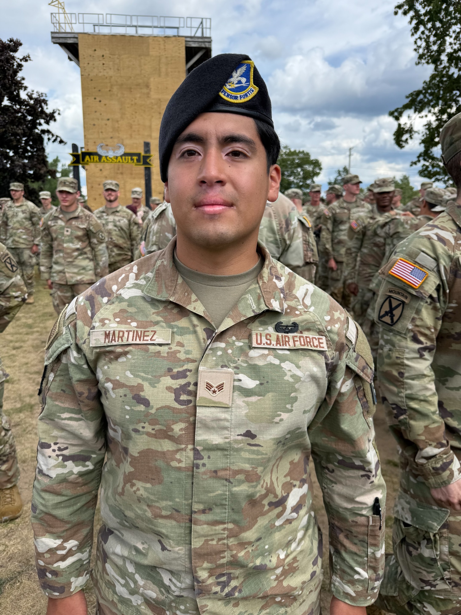 Martinez stands in formation while during Army Air Assault school.