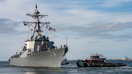 USS McFaul Departs Naval Station Norfolk for Deployment