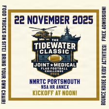 Portsmouth, Va. (Nov. 26, 2025) Navy Medicine Readiness Training Command (NMRTC) Portsmouth held its inaugural Tidewater Classic Flag Football Challenge on Nov. 22 bringing together medical personnel from units across the Tidewater area. The event pitted Sailors and Marines from NMRTC Portsmouth against Soldiers and Airmen from Joint Base Langley-Eustis in a friendly flag football game held at Naval Medical Center Portsmouth (NMCP). The event aimed to foster comradery between commands and boost morale for commands in the area. After bringing the game to overtime, Eustis-Langley’s team “Falcon” came out victorious with a final score of 12-6, and their head coach, Airman 1st Class Quincy Owens, catching the winning pass.