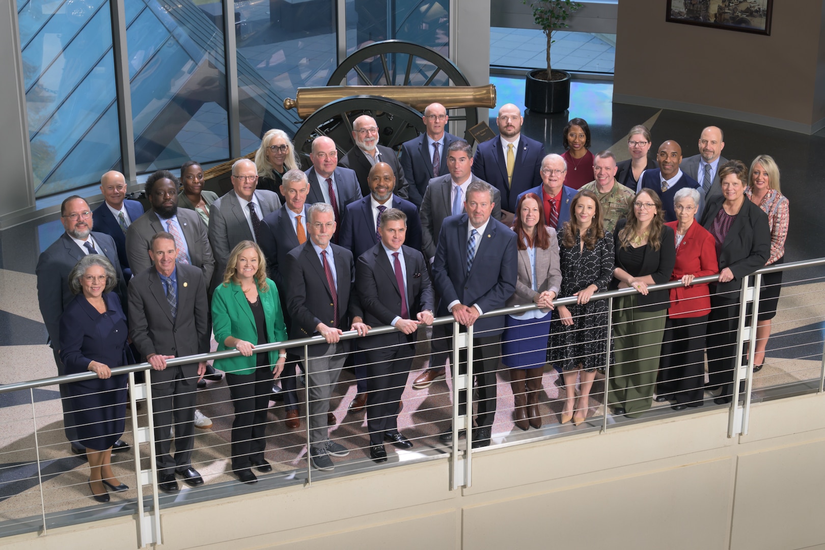 Defense Logistics Agency and industry association leaders pose for a group photo after the Demand Forecast and Industry Association Leadership Meeting at Fort Belvoir, Va., Nov. 17, 2025. (DOD photo by Chris Lynch)