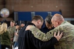 Secretary of War Pete Hegseth prays with guardsmen at the District of Columbia National Guard Armory in Washington, Nov. 28, 2025.