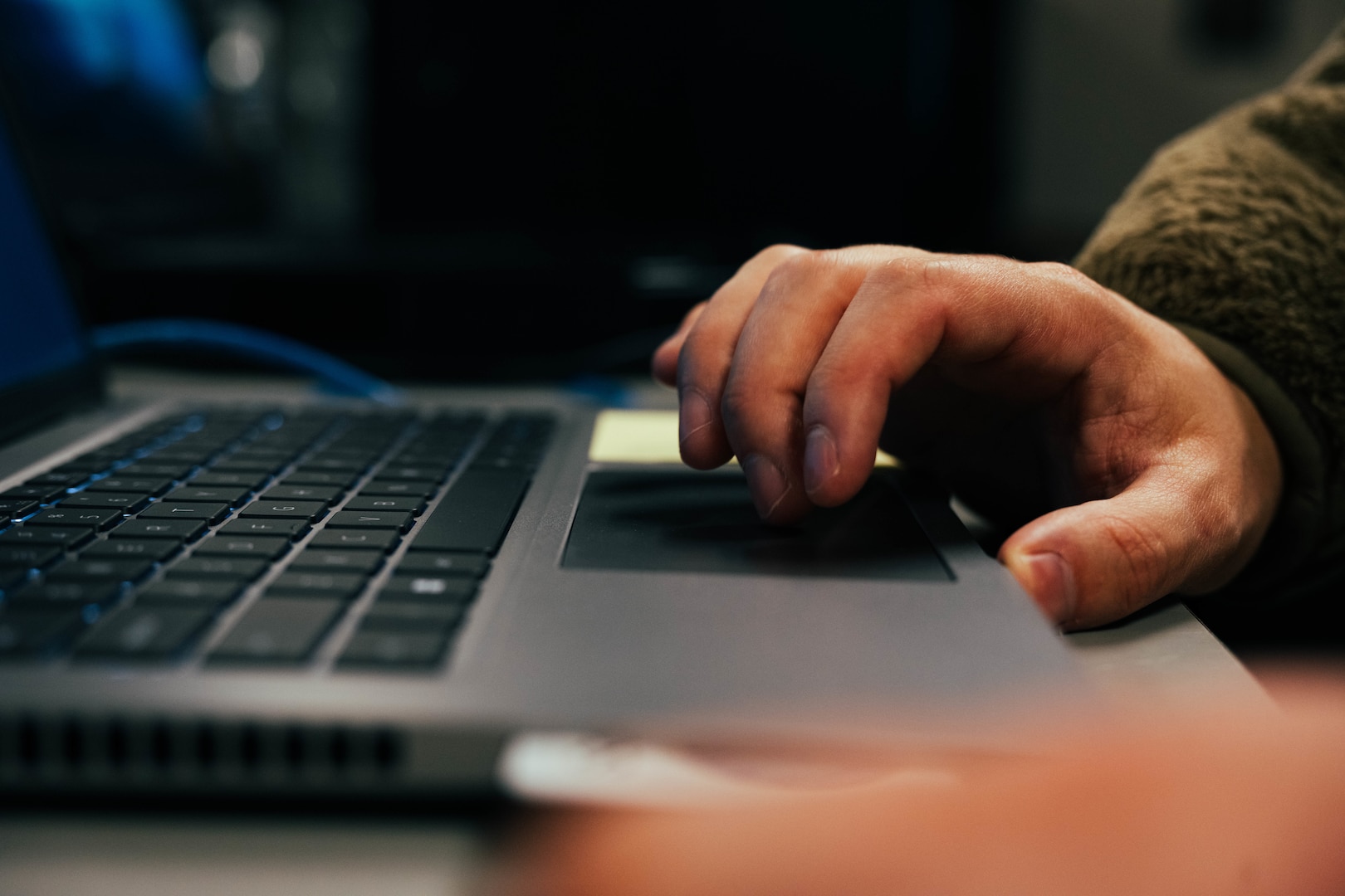 Work is increasingly completed using computers and digital apps, as demonstrated by Staff Sgt. Andrew Schede, 105th Communications Squadron cyber systems operations, in the communications building at Stewart Air National Guard Base, New York, on March 6, 2025. (Photo by Senior Airman Sarah Post, 105th Airlift Wing)