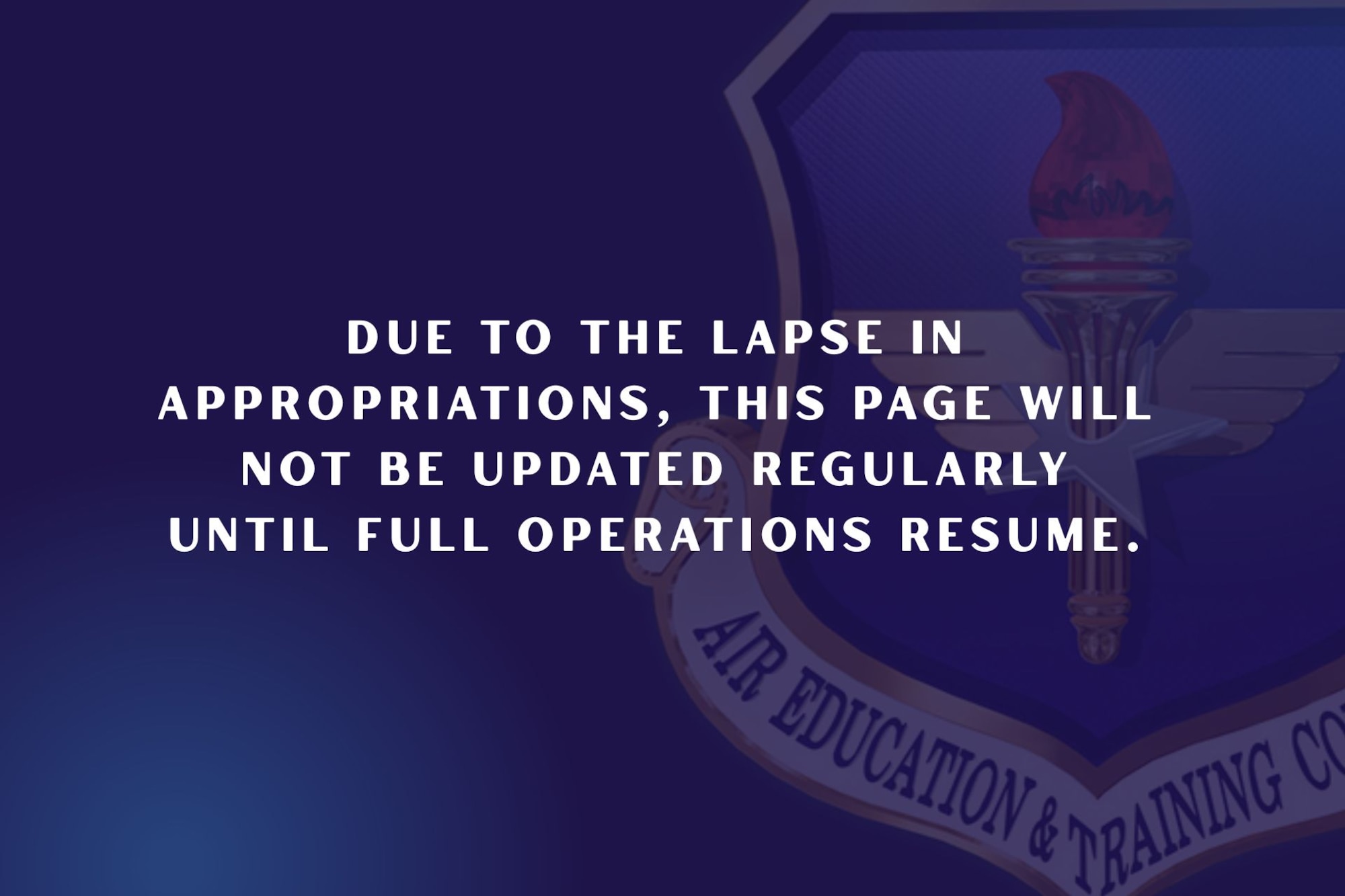 Lapse in appropriations