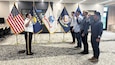CPT Belz administering Oath of Office