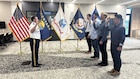 CPT Belz administering Oath of Office