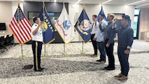 CPT Belz administering Oath of Office