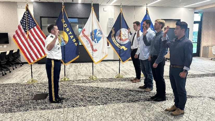 CPT Belz administering Oath of Office