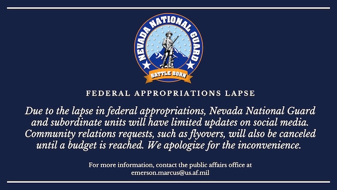 Federal Appropriations Lapse/Nevada National Guard graphic