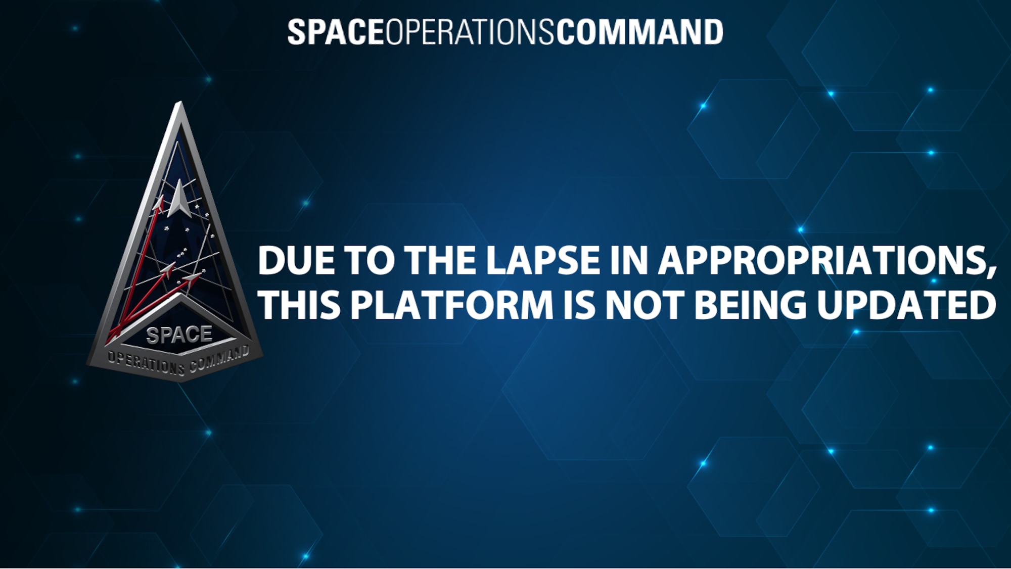 Due to the lapse in appropriations, this platform is not being updated.