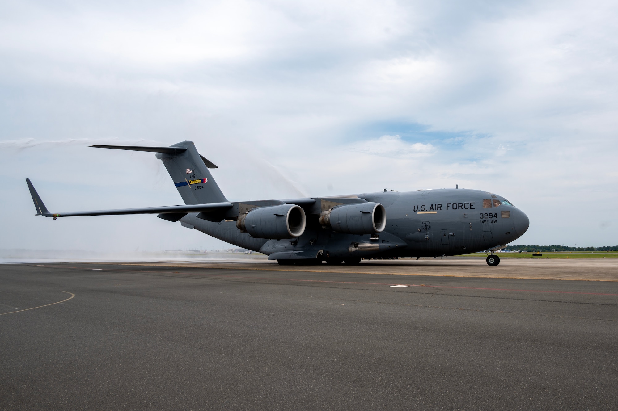 The 145th Airlift Wing (AW) hosts friends and family as they welcome Airmen from the North Carolina Air National Guard back from a deployment to the Middle East at the North Carolina Air National Guard base, Charlotte-Douglas International Airport, Sept. 15, 2025.
