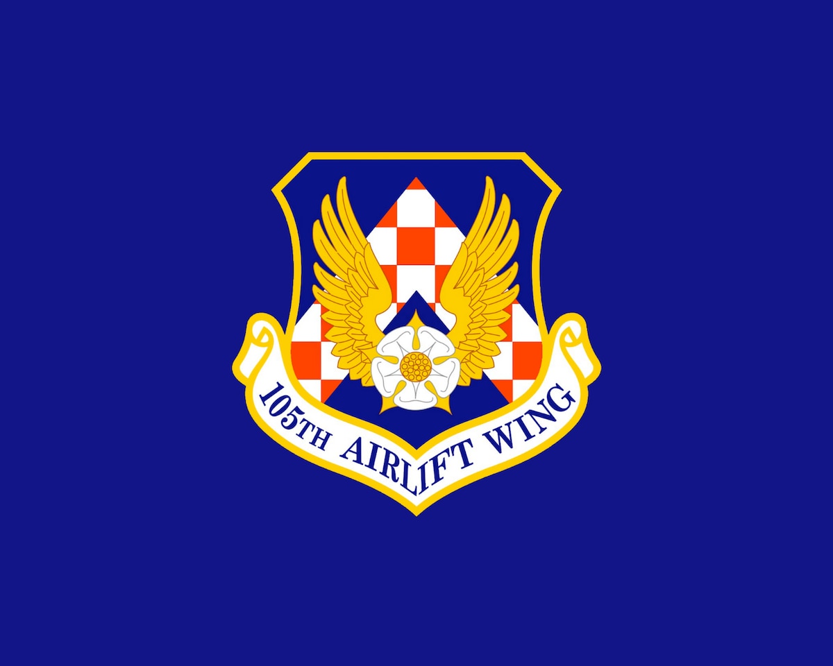 Graphic with 105th Airlift Wing emblem