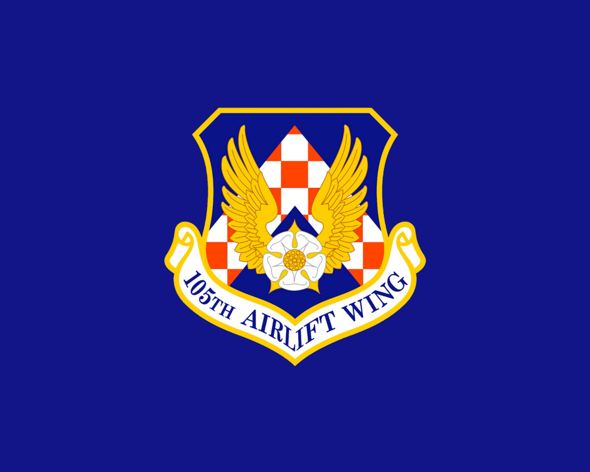 Graphic with 105th Airlift Wing emblem