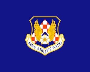 Graphic with 105th Airlift Wing emblem
