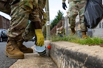 U.S. Army Soldiers with the Multi-agency Augmentee Command (MAC), District of Columbia National Guard, gather litter and debris in the Ivy City neighborhood of Washington, D.C. Sept. 20, 2025. The Soldiers are part of the D.C. Safe and Beautiful mission, which involves about 2,300 National Guard members providing critical support to the D.C. Metropolitan Police Department (MPD) to ensure the safety of all who live, work and visit the District.