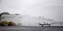 Chief Warrant Officer 5 Timothy C. Meeks takes the final flight of his military career in a C-12 Huron aircraft Nov. 19, 2015, at the Army Aviation Support Facility in Sandston, Va. (Photo by Sgt. 1st Class Terra C. Gatti, Virginia National Guard Public Affairs )