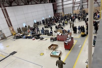 Alaska Air National Guard C-17 Globemaster III aircrew, assigned to the 176th Wing, work with Alaska Army National Guard UH-60L aircrew, with the 207th Aviation Troop Command, to evacuate approximately 300 displaced western Alaska residents from Bethel, Alaska, following Typhoon Halong, Oct. 15, 2025.