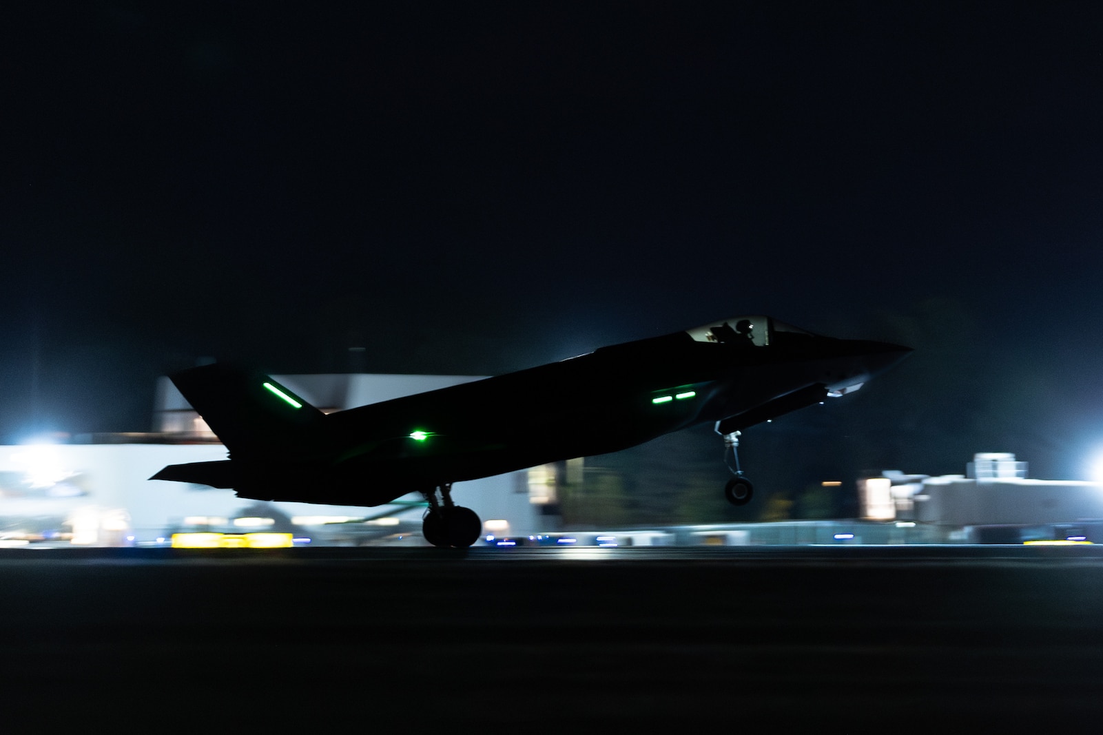 Photo of U.S. Air National Guard Airmen assigned to the 158th Fighter Wing conducting night flying operations with the F-35A Lightning II in South Burlington, VT, September 9, 2025.