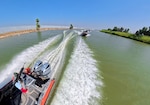 Coast Guard crews patrol the Rio Grande near Mission, Texas Oct. 18, 2025.