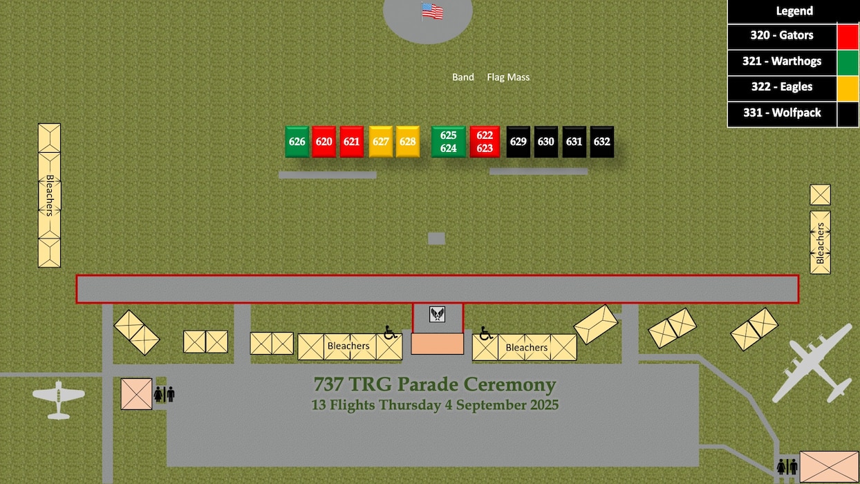 Flights 620-632 BMT Graduation Parade Line Up Graphic