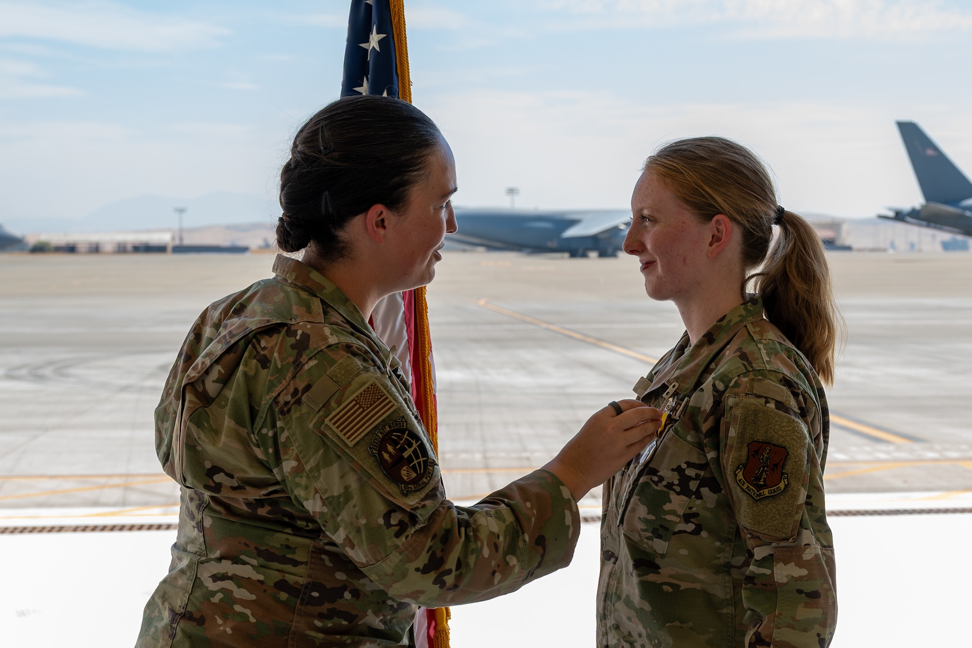An Airman is awarded a medal